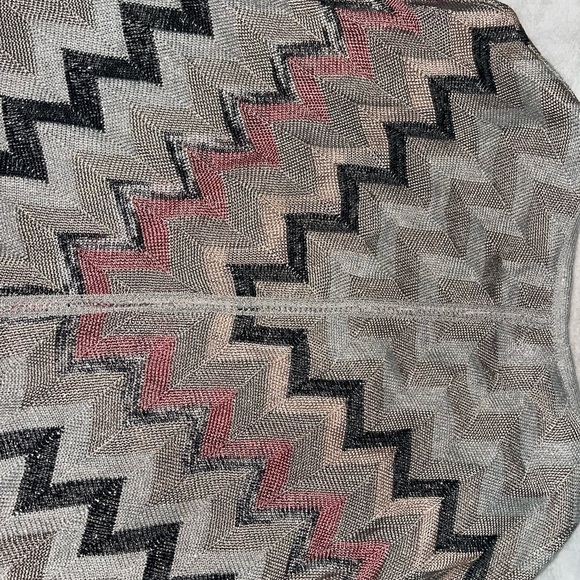 White House Black Market Chevron Long Sleeve in Pink, Black, and Cream - Picture 8 of 13